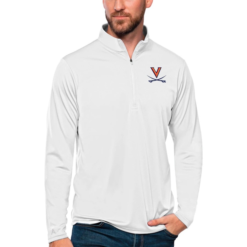 Virginia Cavaliers Antigua Tribute Quarter-Zip Top - White